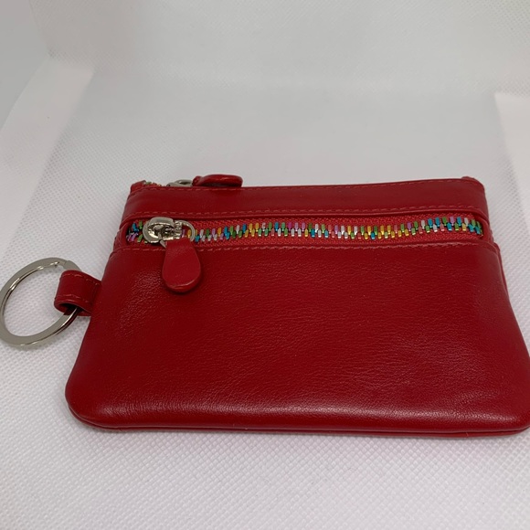 Red Leather Wallet/ Wristlet - Picture 2 of 10